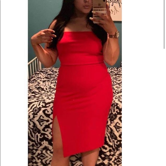 Express Spaghetti Strap Red Dress - Picture 5 of 5